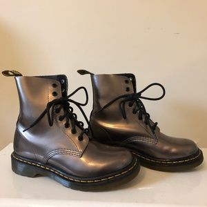 Size 6 Pascal Metallic Pewter Dr. Martens